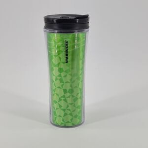 Starbucks Coffee Tumbler Travel Mug 2011 Green Holographic 16oz With Lid